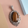 thumbnail image 2 of Tiger's Eye  950 Platinum Plated Solitaire Pendant with  for Women Jewelry Birthday Gifts for Women Ct 24.52 Birthday Gifts, 2 of 7