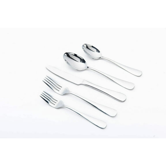Nicole Miller 43-Piece Stainless Steel Madison Flatware set - Service for 8 - with 3 Serving Piece