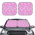 thumbnail image 2 of Qekee Pink Donuts Foldable Car Sun Shade - 2-Pack, Car Windshield Sunshades, Foldable - Small, 2 of 7