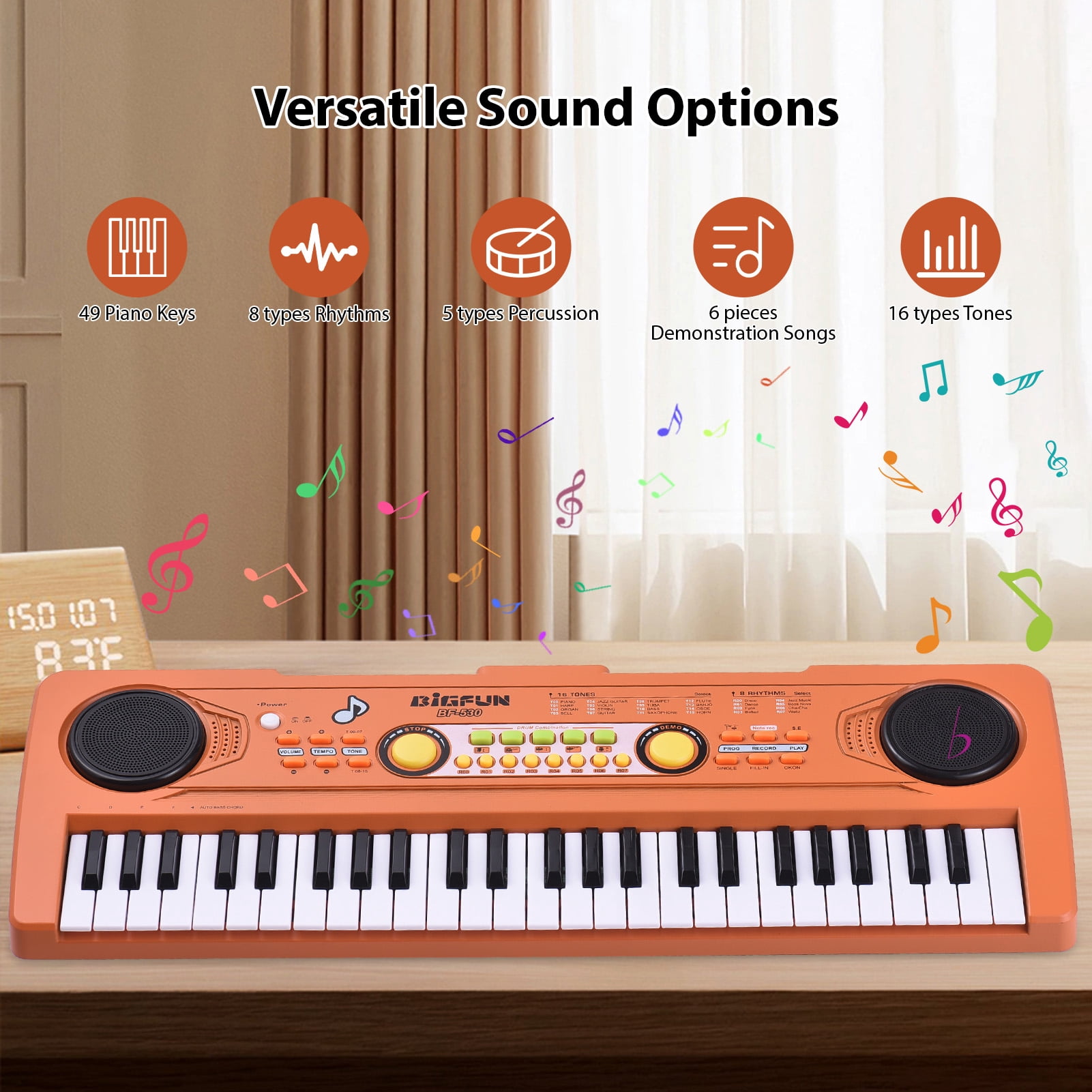 portable keyboards piano Keyboards Keyboards Piano 49 Key Portable Electronic Keyboard Piano 16 Tones 8 Rhythms 5 Percussion 6 Demos Dual Speaker Musical Instrument with Microphone