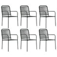 thumbnail image 5 of vidaXL 7 Piece Garden Dining Set Black Glass and Steel, 5 of 5