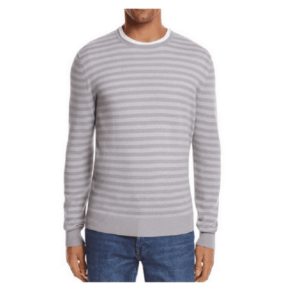 The Men's Store at Bloomingdale's Stripe Cotton Blend Crewneck Sweater,XL , $118