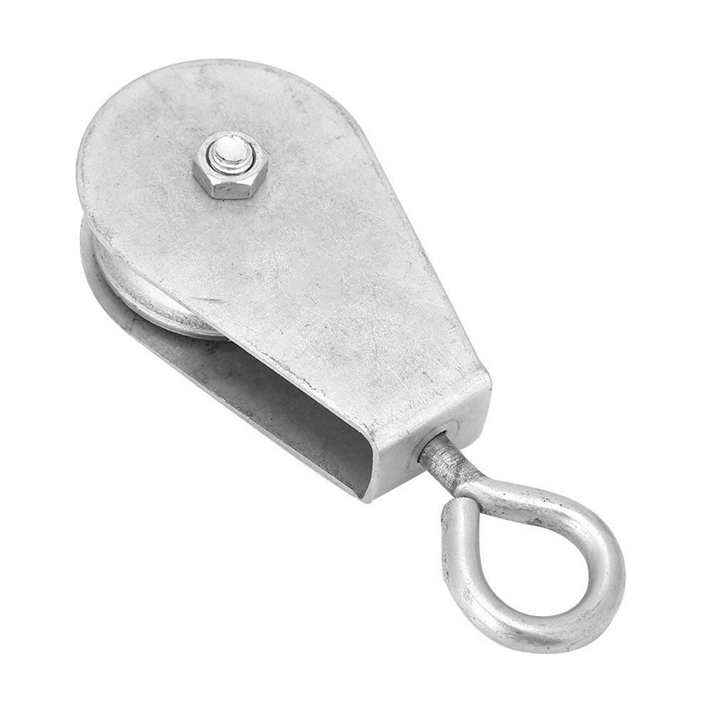 Ccdes 1Pcs High Strength Steel Single Wheel Lifting Rope Pulley Block