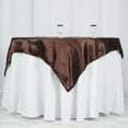 thumbnail image 2 of Efavormart 60" SATIN Square Tablecloth Overlay For Wedding Catering Party Table Decorations CHOCOLATE Square Tablecloth Cover, 2 of 8