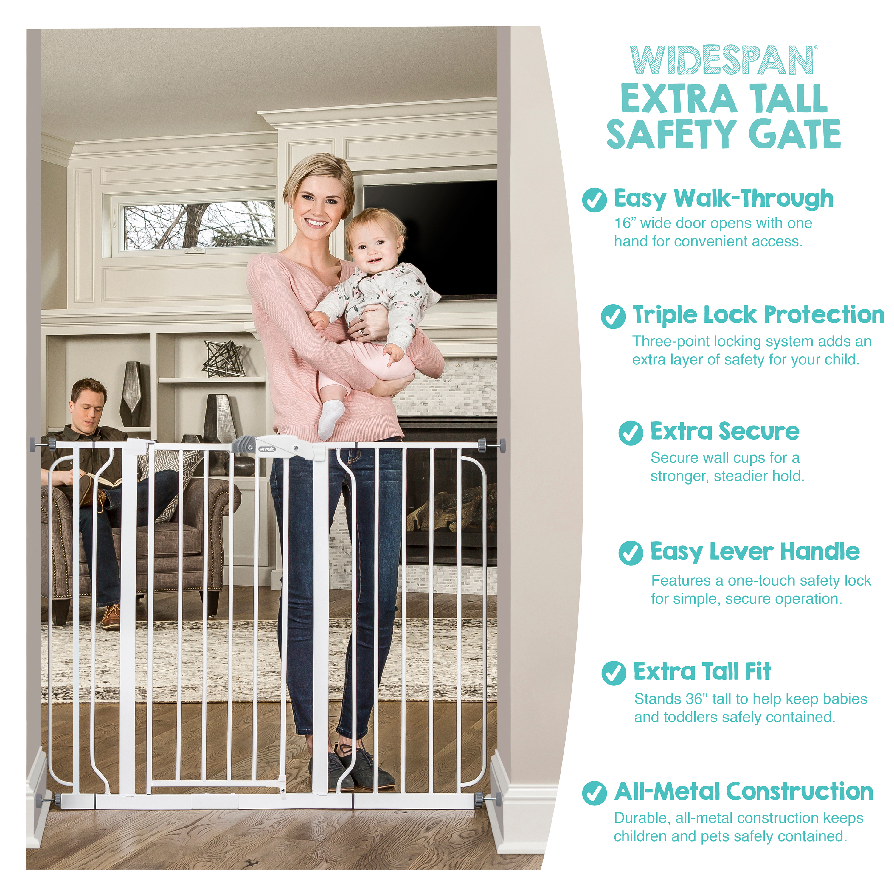 Regalo Extra Tall Safety Gate, 36 Inch, Fits 29-49 Inch photo 5