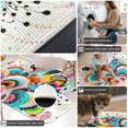 thumbnail image 4 of Runner Rug 2.62'x6.56', Colorful Flowers Non Slip Backing Floor Mats Soft Area Rugs, Absorbent Muddy Dirt Trapping Carpet for Entryway Hallway Bedroom Kitchen Abstracrt Modern Geometric Floral Plants, 4 of 9