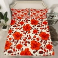 thumbnail image 2 of Feelyou Wheat Red Flower Twin Sheet Sets for Adult, Retro French Floral Twin Fitted Sheet, Countryside Theme Flat Sheet, Lightweight Room Decor, 3-Piece, 2 of 7