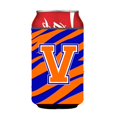 thumbnail image 1 of Letter V Initial Monogram - Tiger Stripe - Blue Orange Can Or Bottle  Hugger, 1 of 1