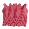 thumbnail image 2 of ibuvkizy Tank Tops for Women 2025!3PC Womens Tank Tops with Built in Bras Solid Color Sleeveless Comfy Yoga Workout Sports Tops Activewear for Women, 2 of 3