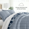 thumbnail image 6 of Noble Linens 2-Piece Navy Daisy Medallion Reversible Print Comforter Set, Twin/TwinXL, 6 of 13