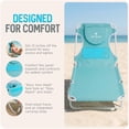 thumbnail image 4 of Ostrich The Ladies Comfort Lounger, Foldable Beach Pool Tanning Chair, Aqua, 4 of 10