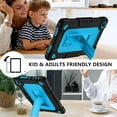 thumbnail image 7 of for TCL Tab 8 V/Tab 8 SE (6048E) Tablet Case Soft Silicone Rubber Heavy Duty Hybrid Had Back Shell Protection Shockproof Kids Friendly with Built in Stand Shoulder Strap (Black+Blue), 7 of 7