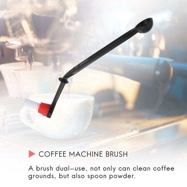 2X 2 In 1 Coffee Machine Brush Nylon Espresso Coffee Grinder Brushes Coffee Spoon Machine Group Head Kitchen Tools