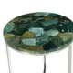 thumbnail image 3 of Mesa auxiliar Steve Silver Foster con detalles laterales decorativos en la parte superior de jaspe verde y base cromada, 3 of 4