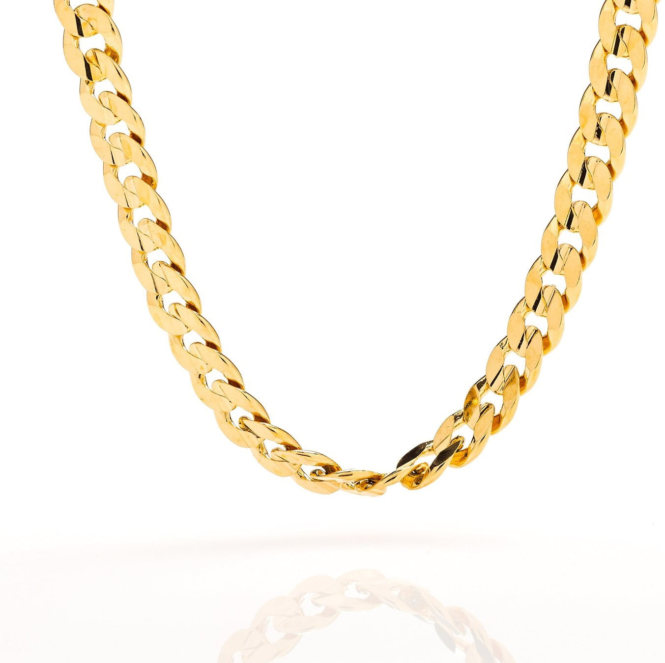 Cuban Link Chain - 6MM, 24K Gold Plated Necklace, Diamond Cut Hip Hop,  Tarnish-Resistant, Looks and Feels Solid, Comes in a Box-22