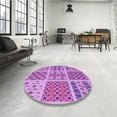 thumbnail image 3 of Ahgly Company Indoor Square Patterned Violet Purple Area Rugs, 3' Square, 3 of 6
