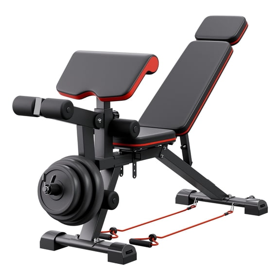 Adjustable Weight Bench for Home Gym, 800lbs Capacity Strength Training Bench with Leg Curl and Preacher Pad for Full Body Workout