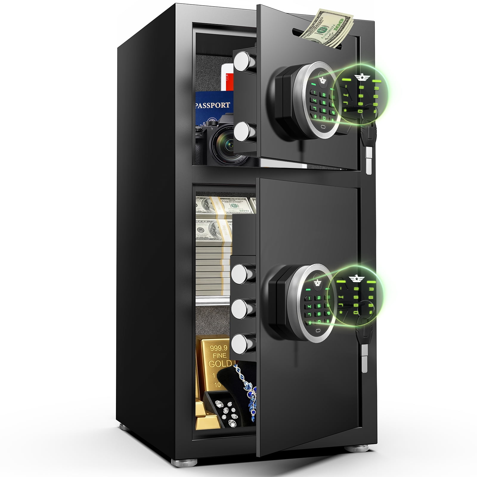 Omethey 6.0 Cub Heavy Duty Safe Box with Dual Alarm System, Digital Safe with Deposit Slot and Backlit Keyboard, Ideal for Home, Office, Hotel
