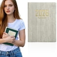 thumbnail image 2 of 2026 Weekly Monthly Pocket Planner, A6 Mini Daily Agenda Book with Faux Leather Hardcover, Small Schedule Organizer Calendar Planner, 6.8" x 3.77" Weekly Notebook, 1Pc, Multicolor(Beige,6.8x3.7"), 2 of 9