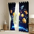 thumbnail image 2 of Outer Space Curtains Planet Blackout Curtains,Solar System Window Curtains Teens Blue Galaxy Starry Sky Astronaut Print Bedroom Curtains Universe Themed Curtains, 2 of 5