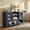 Blue, variant on Sideboard Buffet Cabinet with 2 Glass Doors and 3 Shelves, Coffee Bar Storage Cabinet, Modern Design for Living Room, Entryway, and Dining Room