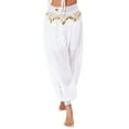 thumbnail image 2 of LiiYii Belly Dance Pants for Women Chiffon Plastic Beads Tassels Bloomers Performance Dancewear White One Size, 2 of 8