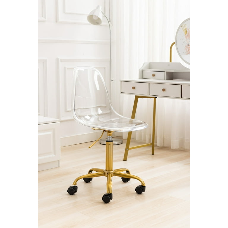 Gold paige acrylic swivel desk chair discount