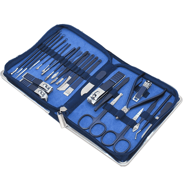 Set de manicura Cuidado personal, kit de cortaúñas, juego de pedicura profesional para cortaúñas, herramientas de uñas con lujoso estuche de viaje, regalos para hombres, mujeres, familiares y amigos
