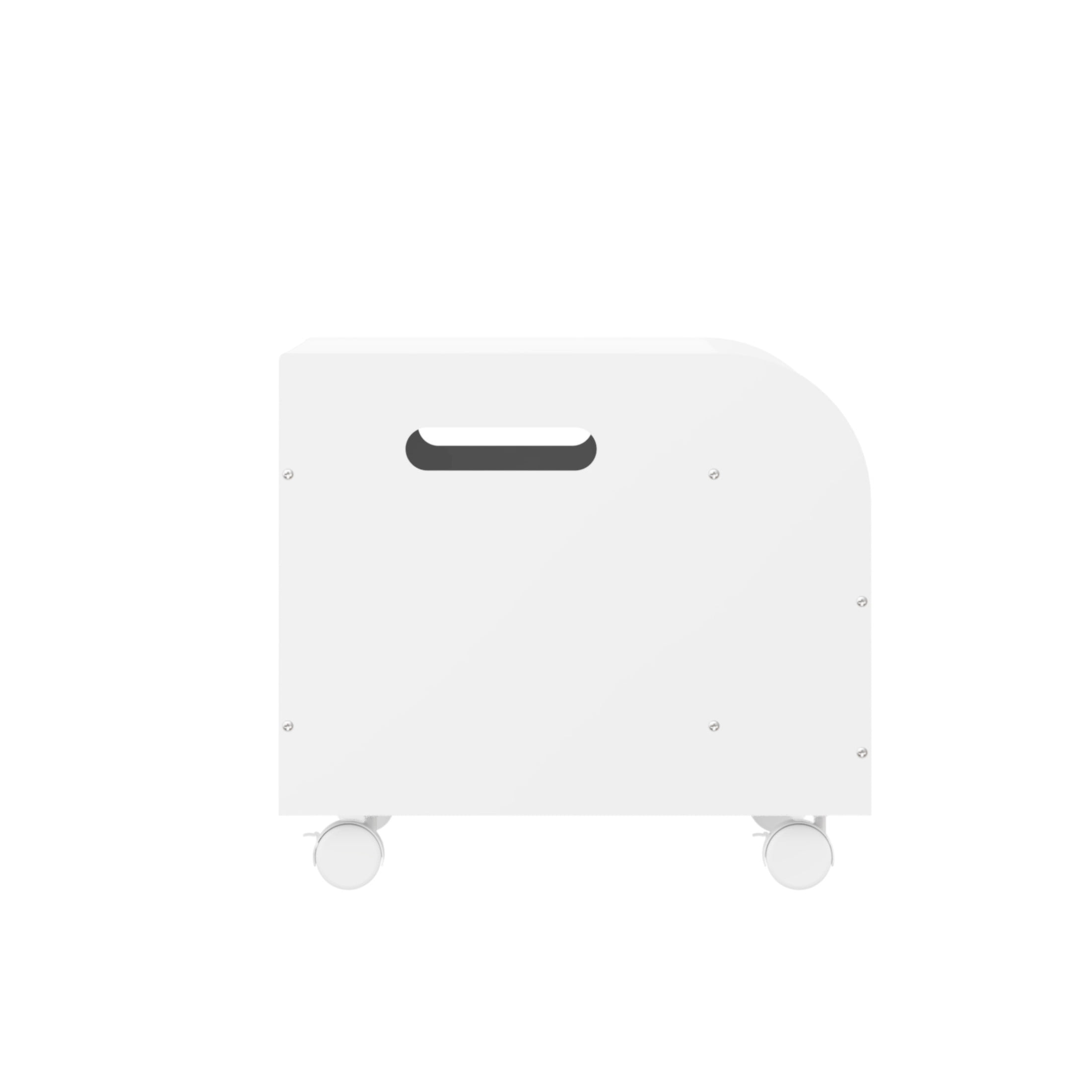 Noble House Rhoda Kids Wooden Toy Box with Wheels and Front Bookshelf, Flip-Top Storage Bench Chest, White