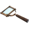 thumbnail image 2 of Rii Brand Rectangular Brass Magnifying Glass with Glass Bone Handle 4.75", 2 of 6