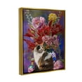 thumbnail image 4 of Stupell Industries Cat & Flower Chinoiserie Botanical & Floral Painting Gold Floater Framed Canvas Art Print Wall Art, 25 x 31, 4 of 10