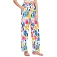 thumbnail image 2 of Dailycode Women's Pajama Pants Wide Leg Lounge Pj Bottoms With Pockets Abstract Paint Spots, 2 of 7