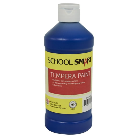 School Smart 2002699 1 Pint Tempera Paint, Blue