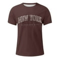 thumbnail image 2 of Caqnni Mens Graphic Tees Short Sleeve Tshirts 3D DigitalLetter Print Pullover (Z03-Brown,M), 2 of 4