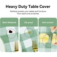 thumbnail image 4 of Rectangle Plastic Tablecloth, 100% Waterproof Oil-Proof Checkered PVC Table Cloth, Heavy Duty Vinyl Table Cover for Dining, Camping, Picnic, Outdoor - 60 x 84 Inch, Sage Green, 4 of 7