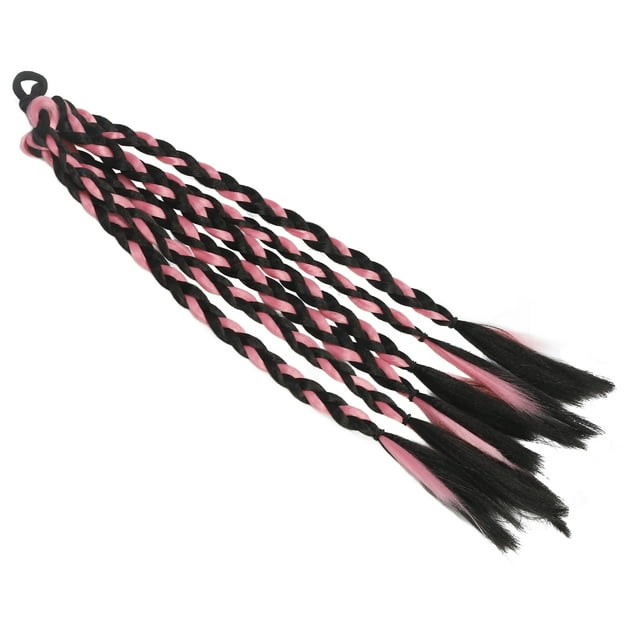 Boxing Braid Ponytail, Long Sturdy Hair Band Base Multi Color Boxing Braided Hair Extension For Party For Women Black Pink,Balck Purple,Black White