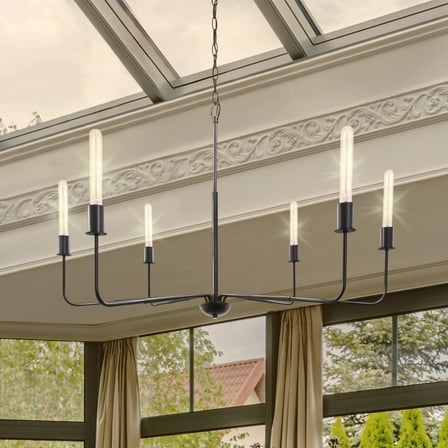 Luxury Modern Chandelier, Matte Black, ULB2320