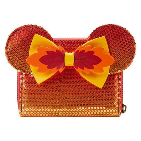Loungefly Disney Minnie Mouse Sequin Fall Ombre Zip Around Wallet