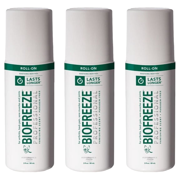 Biofreeze Biofreeze Professional 3oz Roll-On 3PK Pain Relief Arthritis Fast-Acting Muscle Back