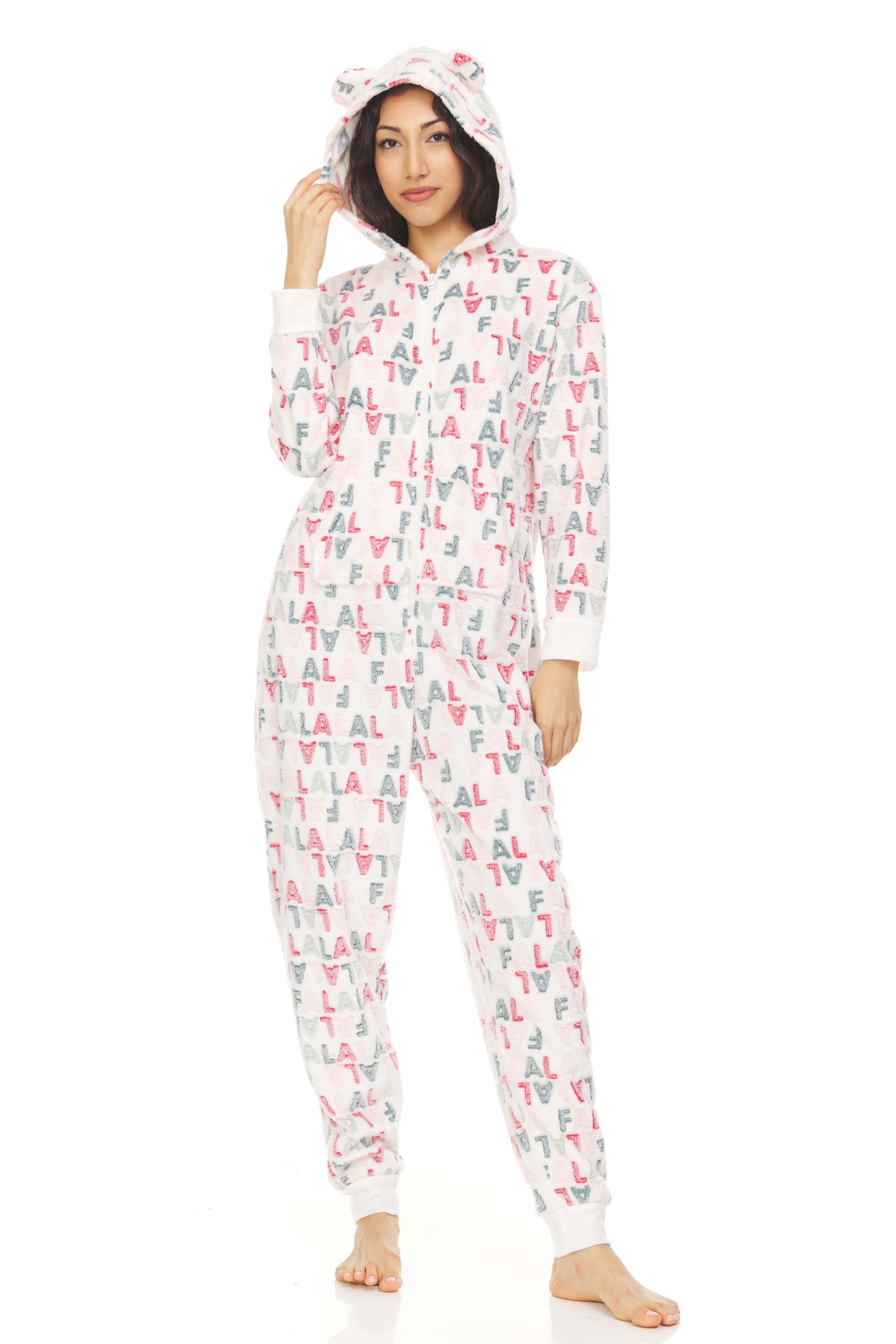 Buy Bearpaw Women's Onesie Fuzzy Pajamas with Fluffy Hoodie and Ears ...