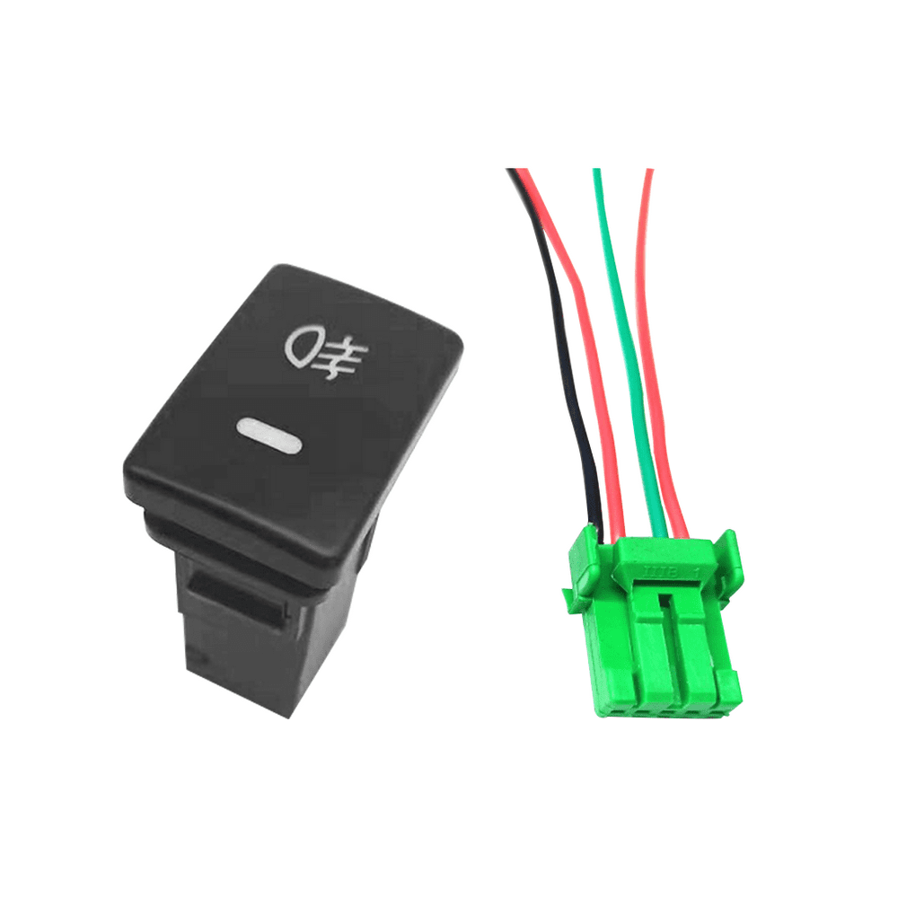 Car Foglight Switch Push Button 4 Wire Fog Lamp Switch LED Front Panel