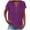 Purple, variant on Busydd Womens Summer Tops Fashion Casual Cotton Linen Shirts Classic Solid Color V Neck Blouses Comfortable Oversized Short Sleeve Button Up Tee Tops Versatile Loose Going Out Tops S-5XL