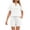White, variant on CHUMUD Womens 2 Piece Pajama Sets Short Sleeve V Neck Tops and Shorts with Drawstring Pockets Soft Sleepwear Casual Nightwear Pjs Lounge Set