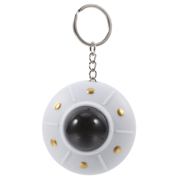 Llavero de platillo volador con luz LED, diseño de nave espacial creativa con sonido, joyería para niños, mochilas escolares y adultos
