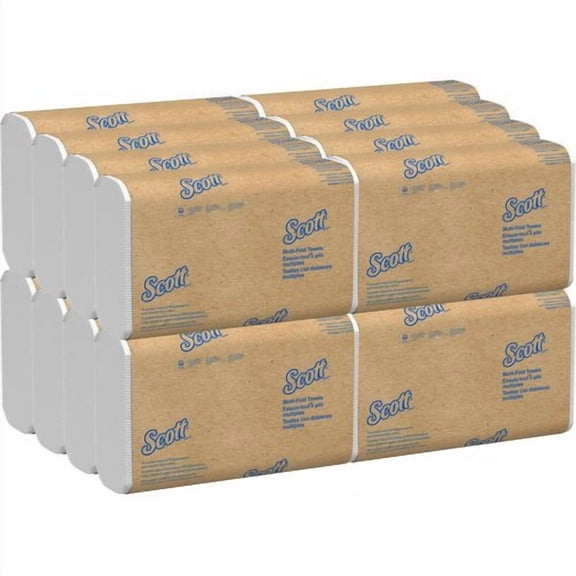 Scott MultiFold Paper Towels Multifold - 9.40" x 8" - White - Fiber - Absorbent, Eco-friendly - For Restroom, Kitchen, Commercial, Business - 250 Per Pack - 4000 / Carton