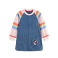 thumbnail image 2 of Bellafa Toddler Girl Christmas Jean Dress Long Sleeve Fall Winter Cotton Casual Denim Shirt Dresses 2-7Years Kids Button Back Dress, 2 of 8