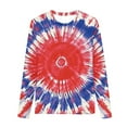 thumbnail image 2 of Favoffer Summer Unisex Kids Multicolor Tie-Dye Graphic Tee Round Neck Long Sleeve Stretchy Trendy Top Casual Travel Home Party 3-14Y, 2 of 5