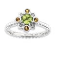 thumbnail image 1 of Bague en Argent Sterling Stackable Expressions Péridot, Citrine & Diamant Taille 7, 1 of 3