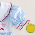 thumbnail image 5 of Staki Baby Girl Outfit Newborn Bow Embroidery Smocked Bubble Romper Onesie Infant Cute Summer Clothes 3M 6M 9M Light Blue,0-3 Months, 5 of 7