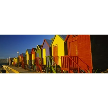 Beach huts in a row St James Cape Town South Africa Poster